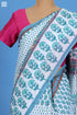 Mulmul Cotton Saree With Fall In Floral Block Print